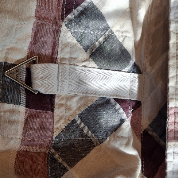 VTG Guess Women's Maroon & White Plaid Western Button Down Shirt Size XL - Picture 3 of 15